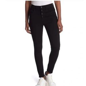 Madewell 9" Mid-Rise Skinny Black Button Fly Jeans Size 32
